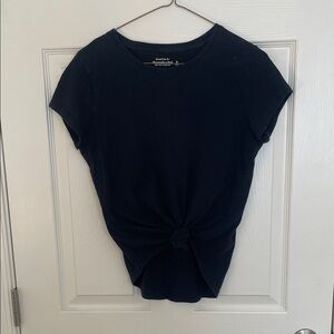 Abercrombie Soft AF Black Knotted Crew Tee